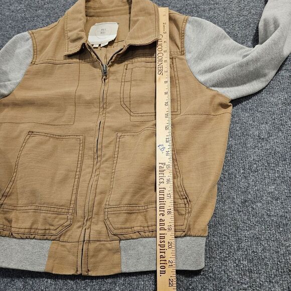 Hei Hei Anthropologie Jacket Canvas Fleece Combo Utility Size Medium Tan Gray - Picture 5 of 8